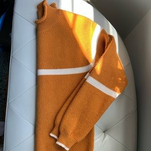 Thick orange with white stripes sweater